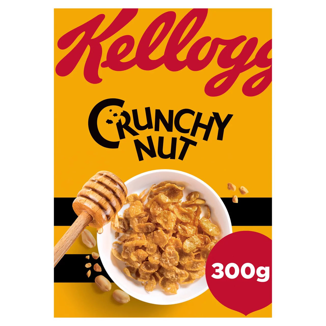 Kellogg’s Crunchy Nut Corn Flakes 300g front of pack — UK-sourced, shipped Worldwide