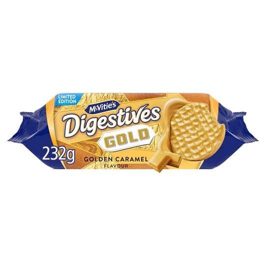 Digestives – Gold Caramel Flavour Coating front of pack — UK-sourced, shipped Worldwide