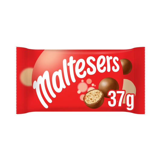 Frebps 麦提莎巧克力麦芽球 37g 小袋装 | Maltesers 37g Snack Bag front of pack — UK-sourced, courier delivery to China