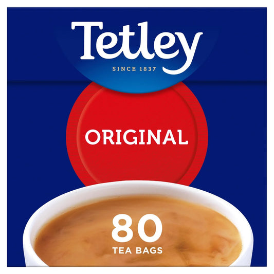 Tetley Round Black Tea (80 Bags) front of pack — UK-sourced, shipped Worldwide