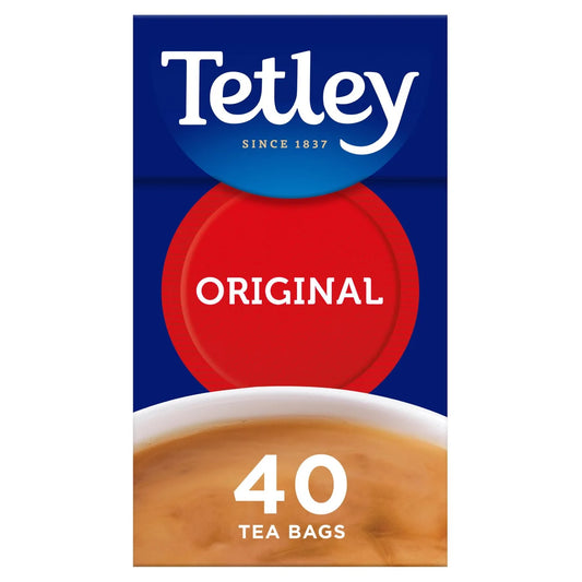 Tetley Round Black Tea (40 Bags) front of pack — UK-sourced, shipped Worldwide