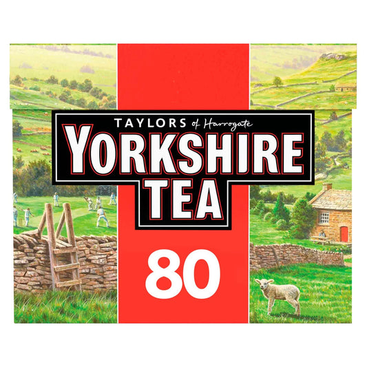 Yorkshire Tea – Taylors of Harrogate (80 Bags) front of pack — UK-sourced, shipped Worldwide.
