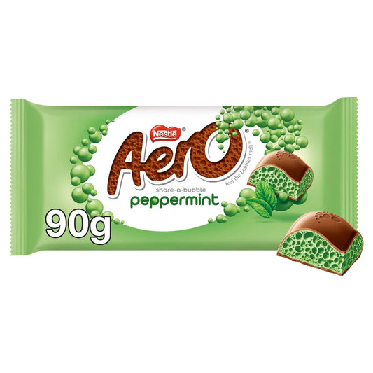Frebps 雀巢 Aero 薄荷巧克力 分享装 | Nestlé Aero Peppermint Chocolate Sharing Bar front of pack — UK-sourced, courier delivery to China