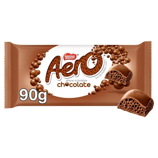Frebps 雀巢 Aero 牛奶巧克力 分享装 | Nestlé Aero Milk Chocolate Sharing Bar front of pack — UK-sourced, courier delivery to China