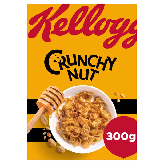 Kellogg’s Crunchy Nut Corn Flakes 300g front of pack — UK-sourced, shipped Worldwide