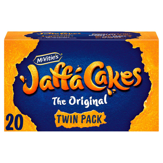 Frebps 麦维他 Jaffa 橙味蛋糕 双包装 2×10 | McVitie’s Jaffa Cakes Twin Pack (2×10) front of pack — UK-sourced, courier delivery to China