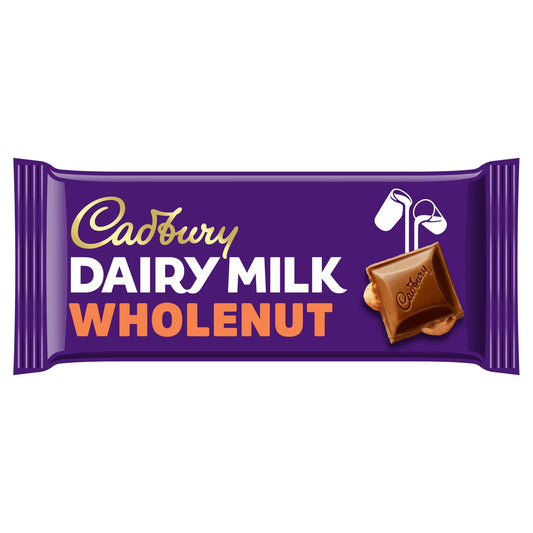 Frebps 吉百利全果仁牛奶巧克力 110g | Cadbury Dairy Milk Whole Nut Chocolate Bar 110g front of pack — UK-sourced, courier delivery to China